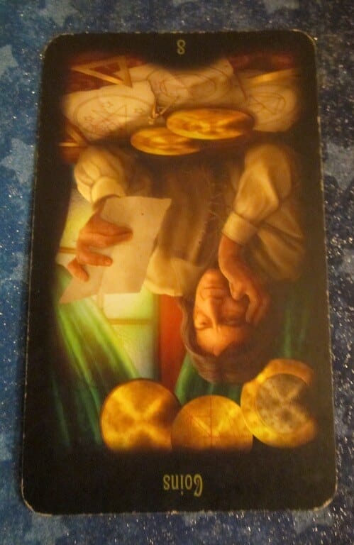 Everyday Tarot, 05/28/11: Detours / Inverted 8 of Pentacles