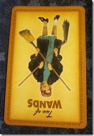 Everyday Tarot, 05/19/11: Cure for Greener Grass / Inverted Two of Wands