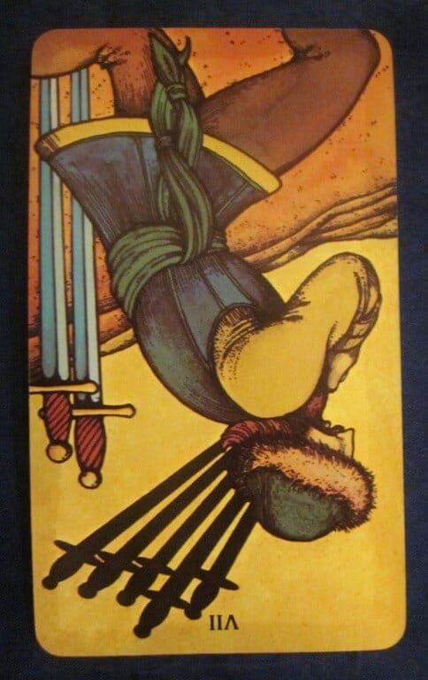 Everyday Tarot, 05/15/11: Practice What You Preach / Inverted Seven of Swords