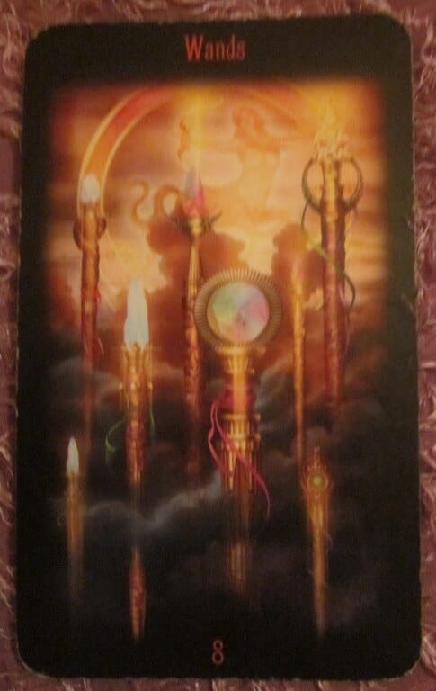 Everyday Tarot, 06/22/11: Finishing that Business w/8 of Wands