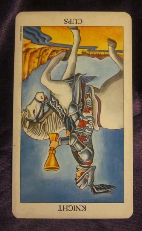 Everyday Tarot, 07/02/11: Slow Down, Nellie! Rev. Knight of Cups