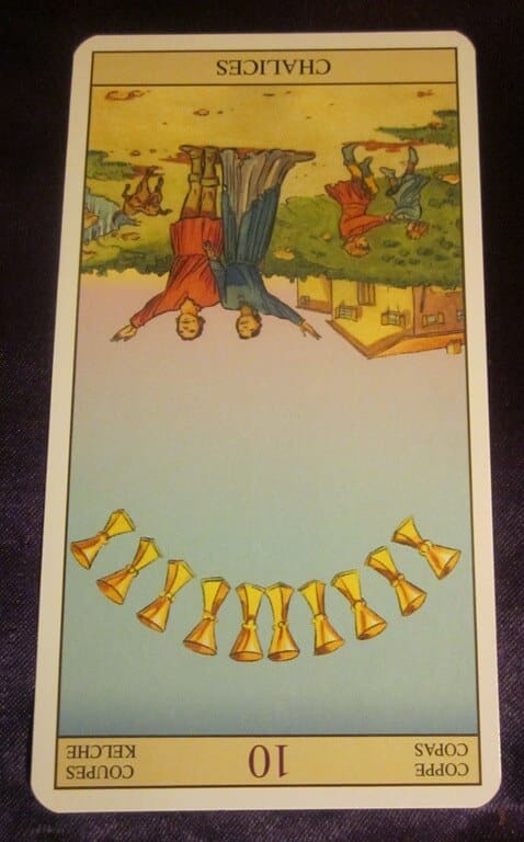 Everyday Tarot, 07/09/11: Lighten up on the Dust Bunnies! Rev. 10 of Cups