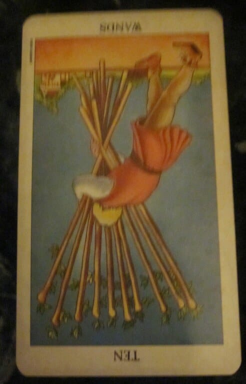 09/08/11: Savior versus Supporter | Reversed Ten of Wands