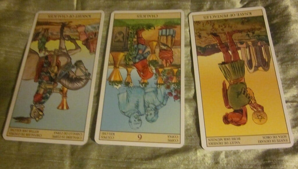 09/21/11: Rest Stop on the Road | Rev Knight of Cups, Rev Six of Cups, Rev Page of Pentacles