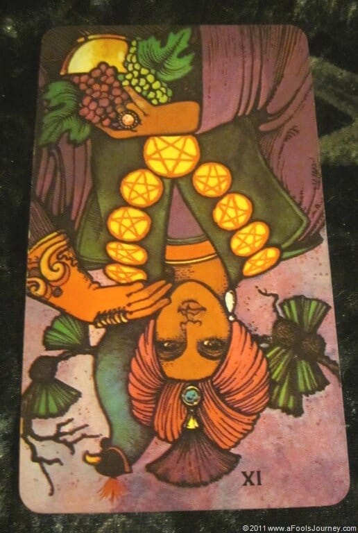 10/08/11: Do Your Homework! | Reversed Nine of Pentacles Everyday Tarot