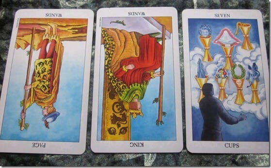 12/24/11: Confused Desire | Rev Page Wands, Rev King Wands, 7 Cups
