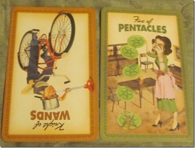 03/03/12: What are you worried about losing? | Knight of Wands, 5 of Pentacles