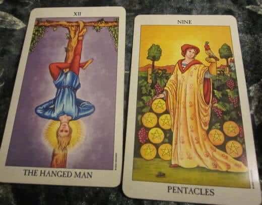 07/17/12: No Know-it-Alls on the Road to Enlightenment | Hanged Man, 9 of Pentacles Everyday Tarot