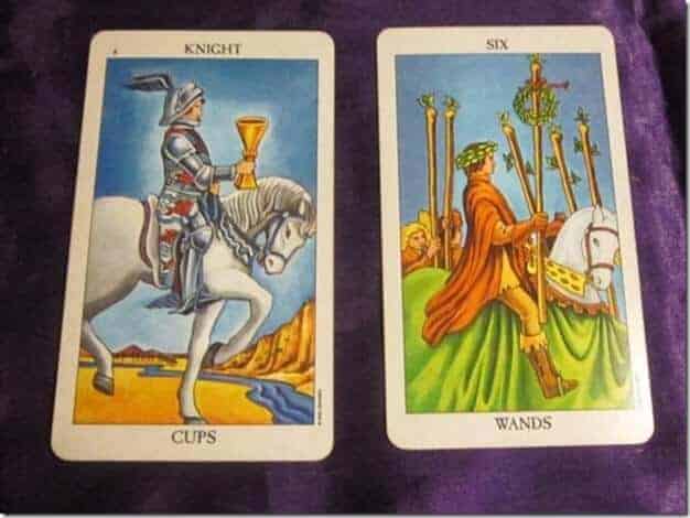 01/11/12: Getting that New Moon Intention | Knight of Cups, 6 of Wands
