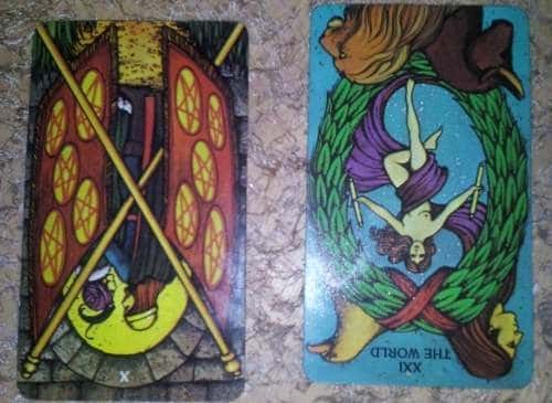 02/22/13:  Find Perfection in the Flaws / rev 10 Pentacles, rev World