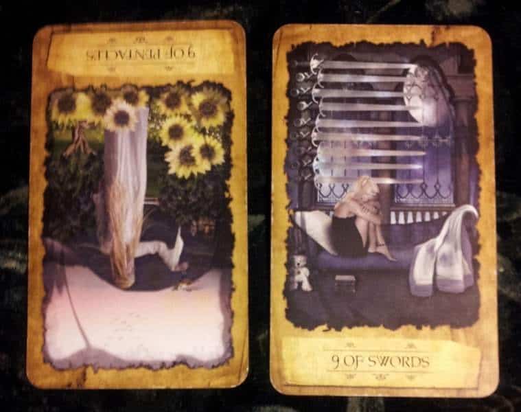 03/10/13: Pay Attention or Pay the Price / 9 Pentacles rev, 9 Swords Everyday Tarot