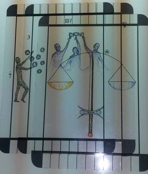 06/08/13: The Company You Keep / 7 Pentacles, 3 Cups, Justice