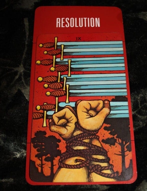 02/08/13: Wiggle room? Not much! / 9 of Swords Everyday Tarot