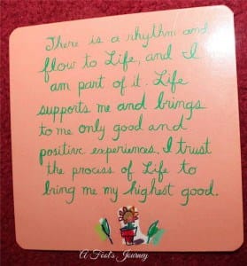 Waterlogged: Tarot Flow, Aug. 17 - 23, 2015 Aug 17 affirmation back