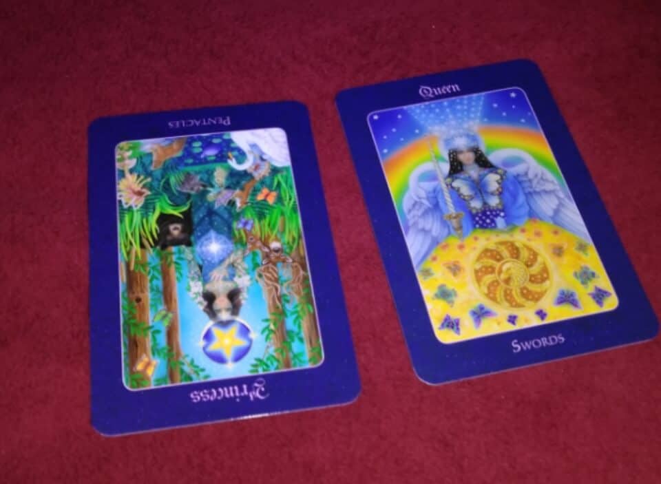 Page of Pentacles Rx, Queen of Swords