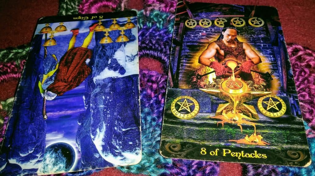 eight of cups eight of pentacles