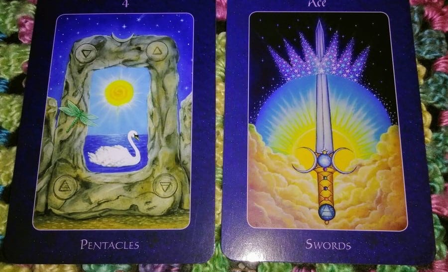 Four of Pentacles & Ace of Swords: Next Clear Step Everyday Tarot