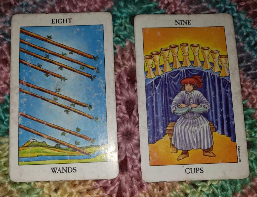 Eight of Wands and Nine of Cups: Looking for the Sunrise Everyday Tarot