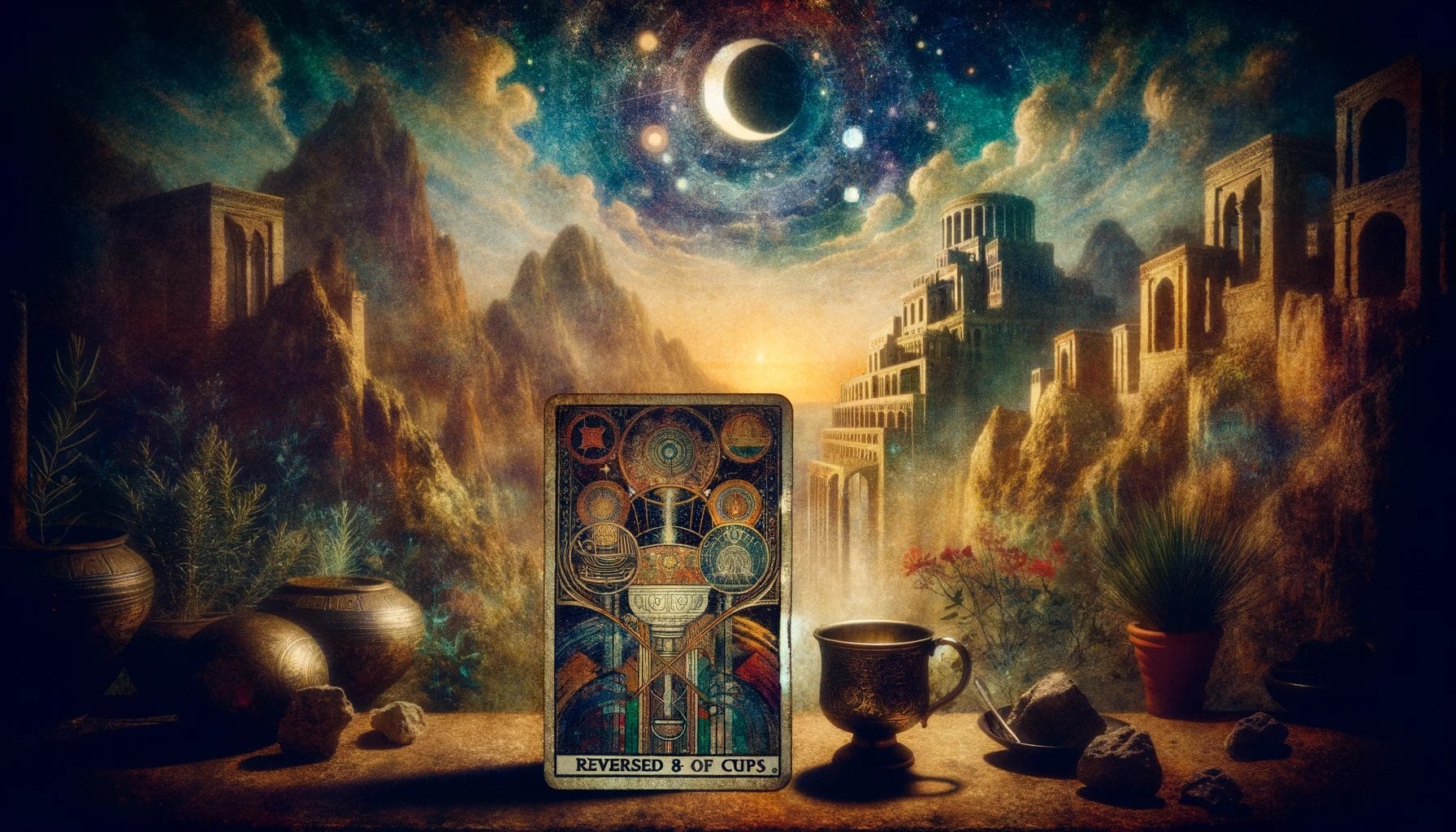 Reversed Eight of Cups:  Emotional Archeology