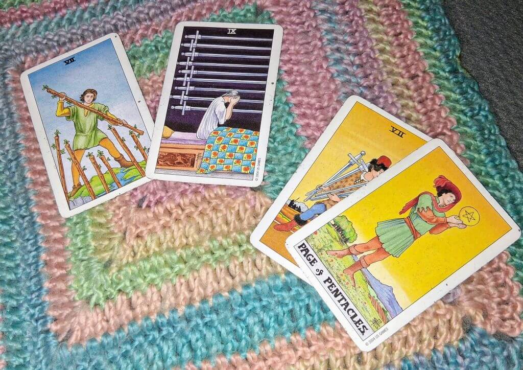 7 of Wands, 9 of Swords: Hardest Honesty (with Yourself) 7 of Wands, 9 of Swords: Hardest Honesty (with Yourself) Everyday Tarot