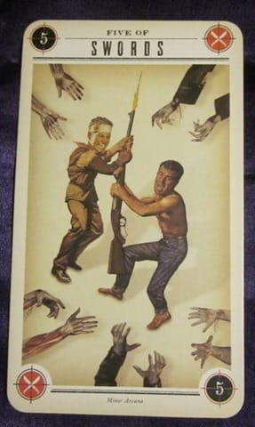 5 of Swords Zombie Tarot